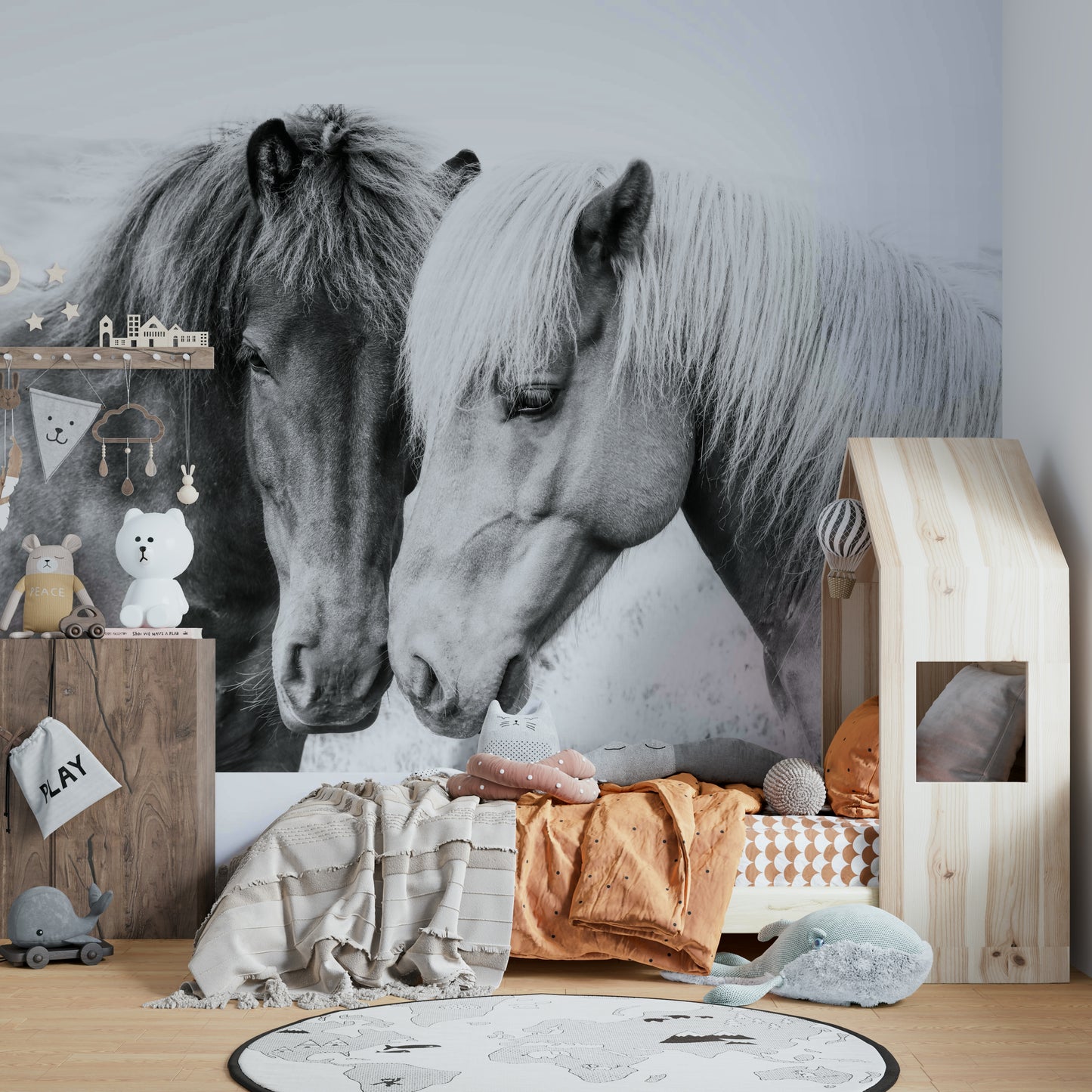 Horse and love-themed mural for animal lovers

