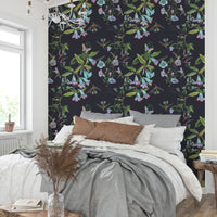 An artistic exotic bird mural for home decor.

