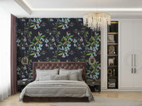 A graceful subtle bird wall mural in bright, vibrant tones.

