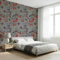 Detailed floral mural used in a modern home styling project.