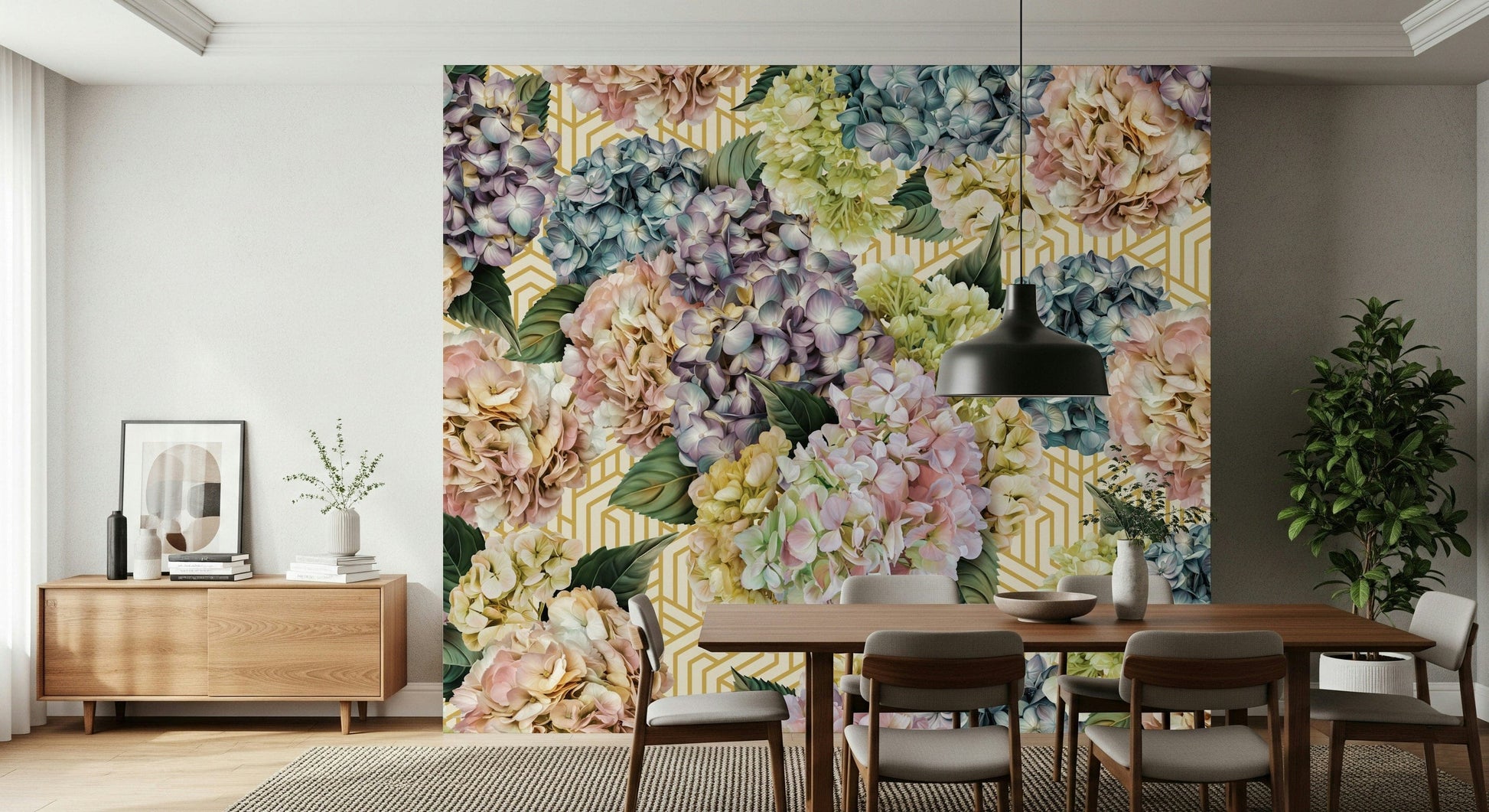 A serene subtle bloom wall mural for your decor.

