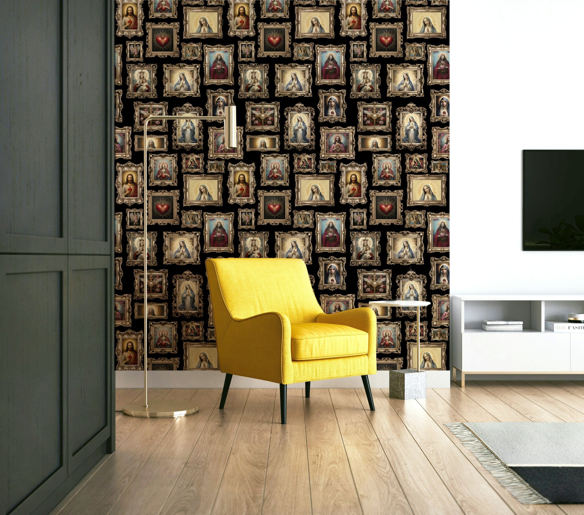 The overall feeling is one of classic elegance, artistry, and a hint of spiritual reverence.
