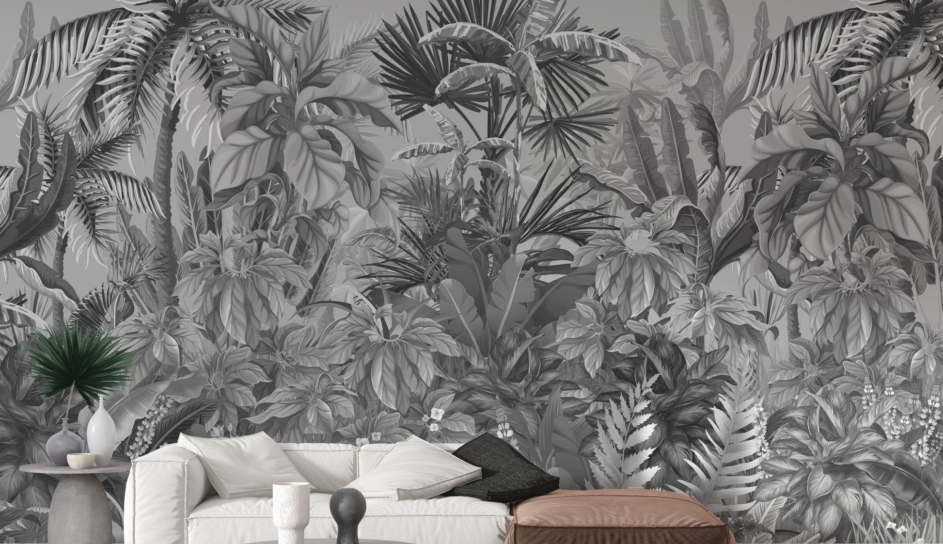 Botanical plant life mural for interiors
