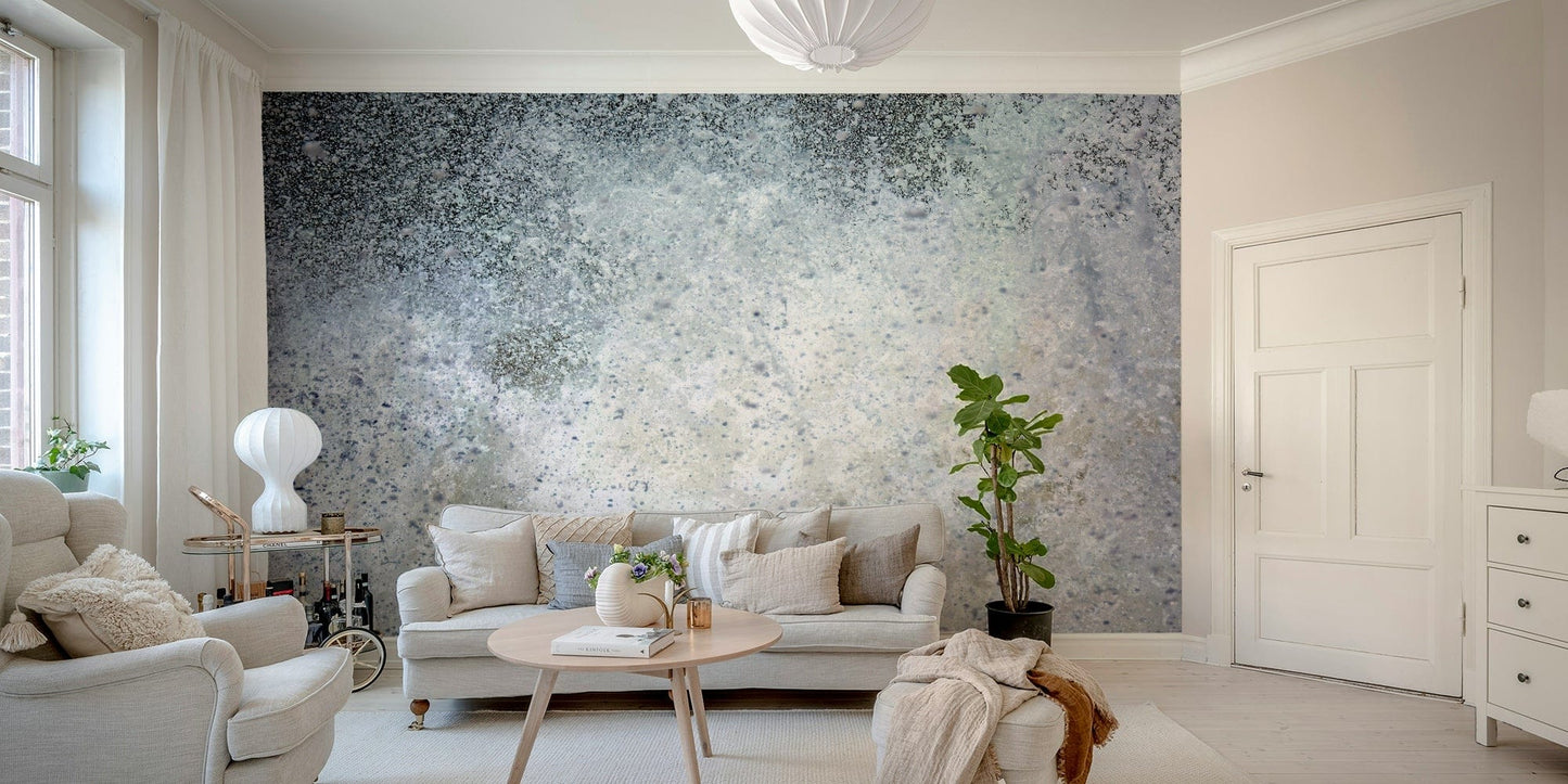 A peaceful abstract motion mural on decorative wallpaper.

