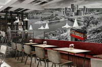 Duquesne Incline and Pittsburgh skyline mural for wall

