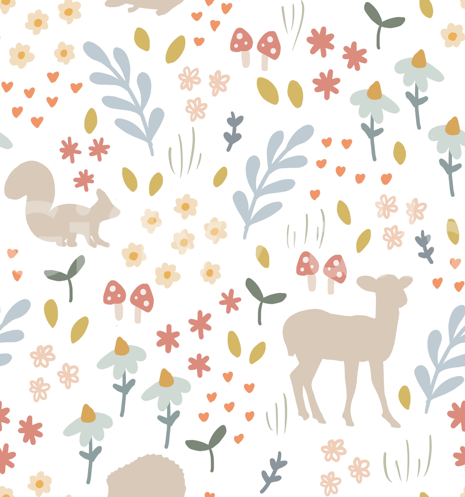 In the woods themed wallpaper for children

