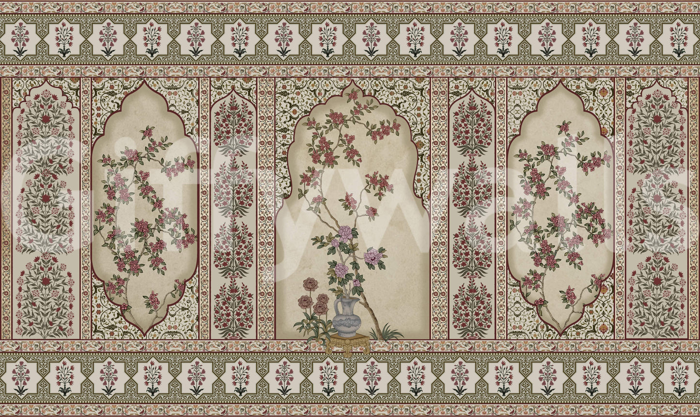 The style is a soft-focus illustration or a painterly design.

