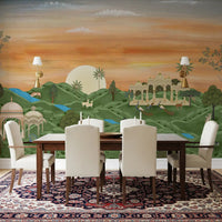 Dining room Indian Palace Horizon wall mural with green hills