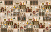 Cultural Indian miniature painting style palace wall mural artwork