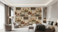 Decorative palace arches and royal characters Indian heritage wall mural