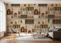 Indian Palace Narrative wall mural showing detailed palace interiors