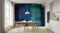 Sophisticated wall covering blending dark and soft indigo textures
