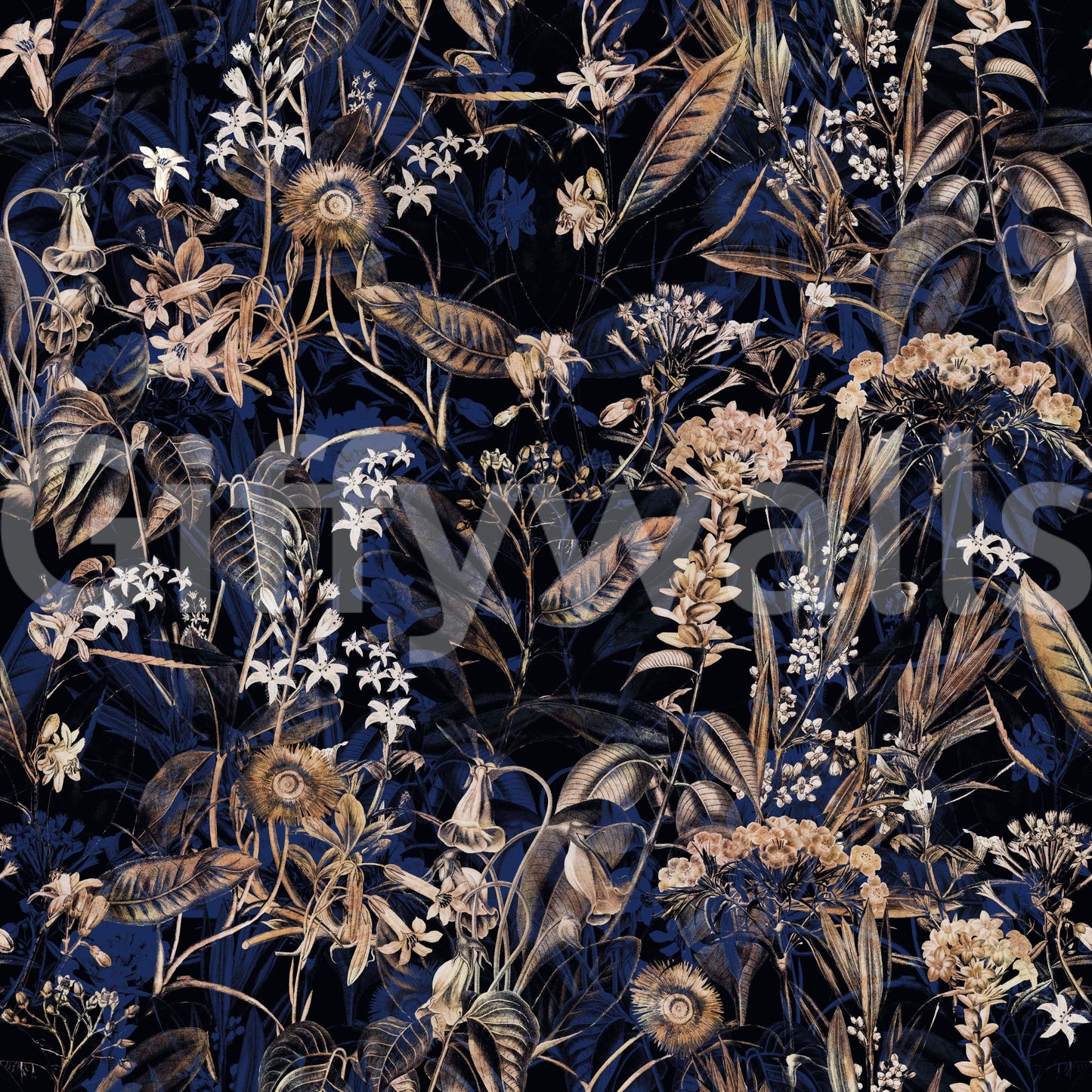 A seamless pattern of ornaments on a wall

