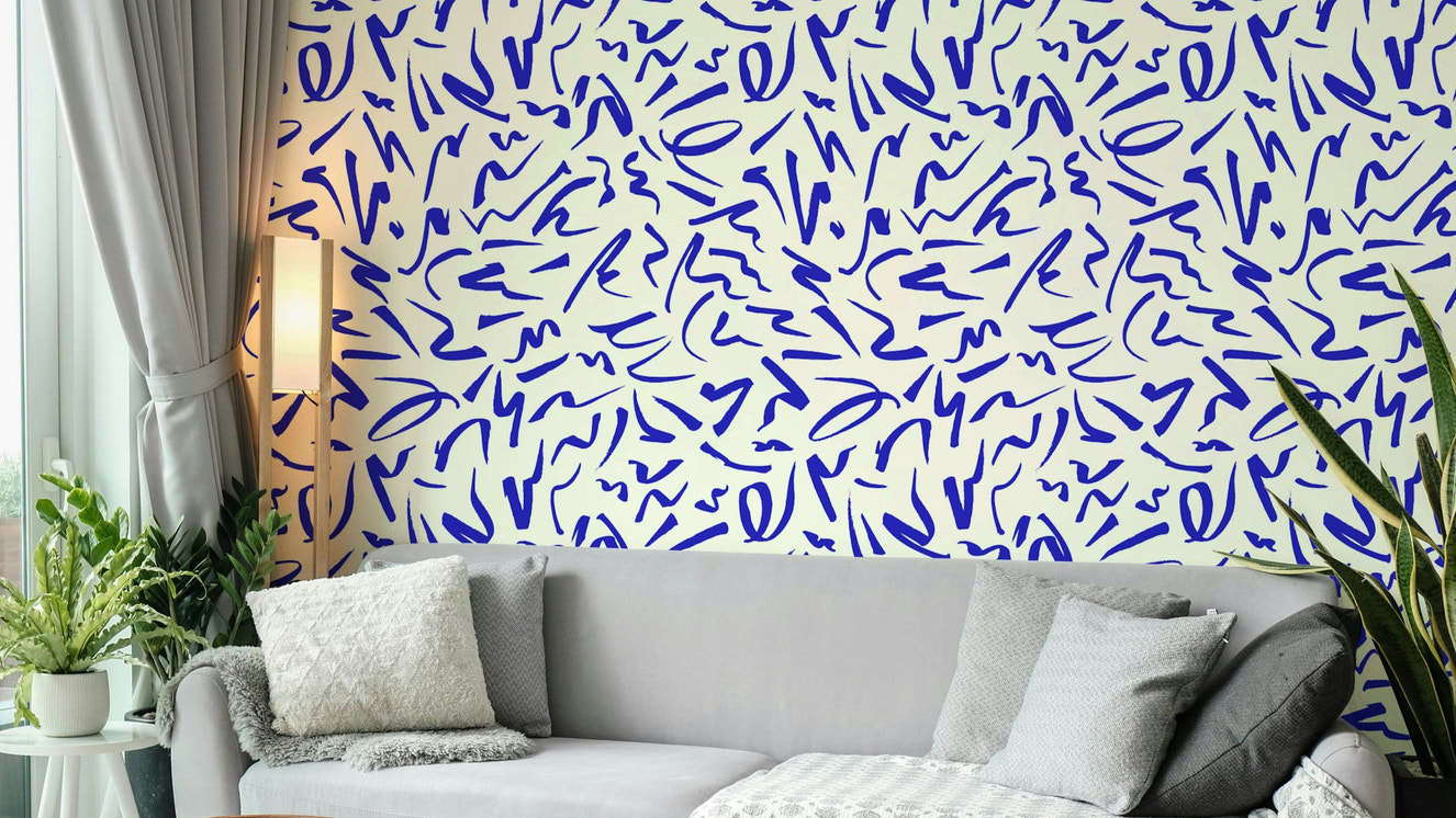 Playful scribbles wall mural

