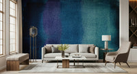 Contemporary wall covering showcasing layered indigo textures