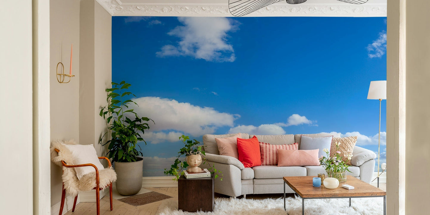 Infinite blue tones for a calming wall mural design

