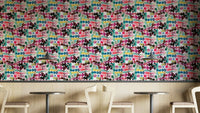 Multicolored ink bleeding dots wallpaper design

