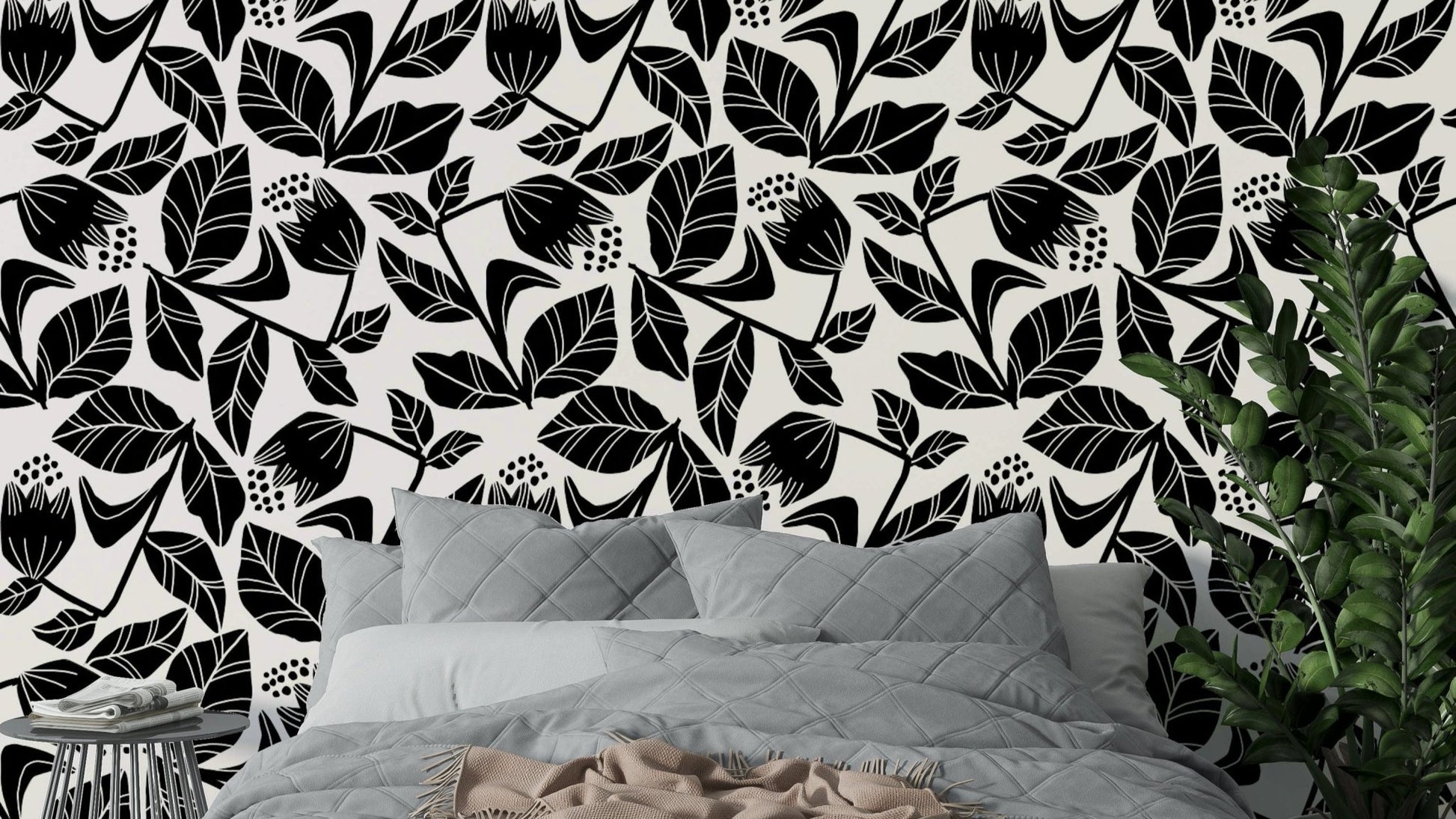 Artistic ink illustration of flowers.

