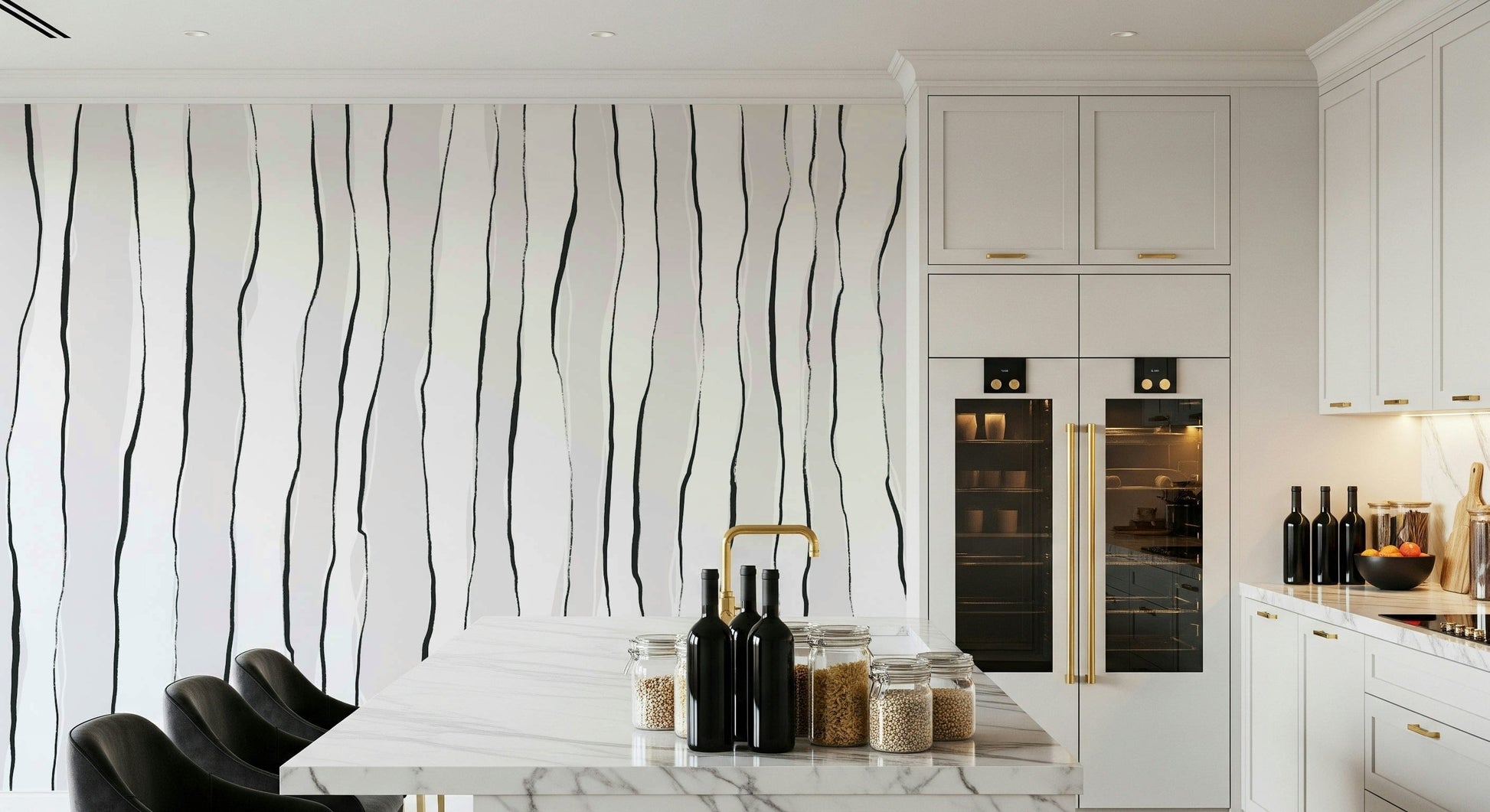A serene fluid pattern wall mural for your decor.