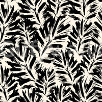 A seamless pattern of broad leaves on a wall

