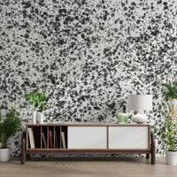 A graceful subtle energy wall mural in cool, abstract tones.