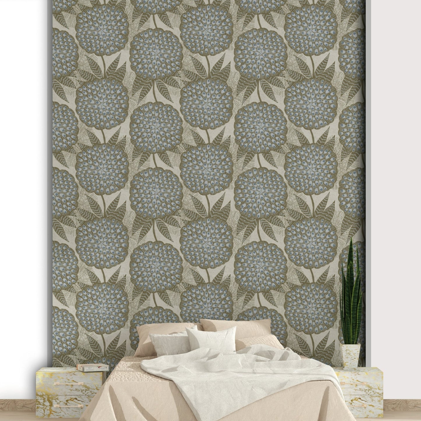 Golden marigold flowers creating a serene floral wallpaper

