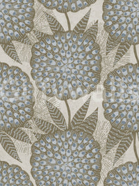 Floral marigold wallpaper in warm tones of amber and gold

