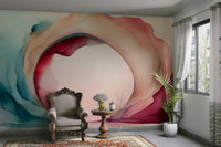 Mystical cave design with glowing accents in Into the Dream Cave mural.

