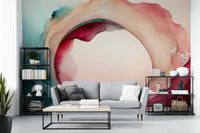Into the Dream Cave mural with natural stone textures and soft lighting.

