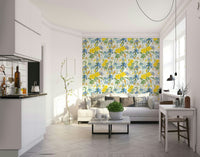 Delicate pink and purple flowers in Iris & Rose Garden wallpaper

