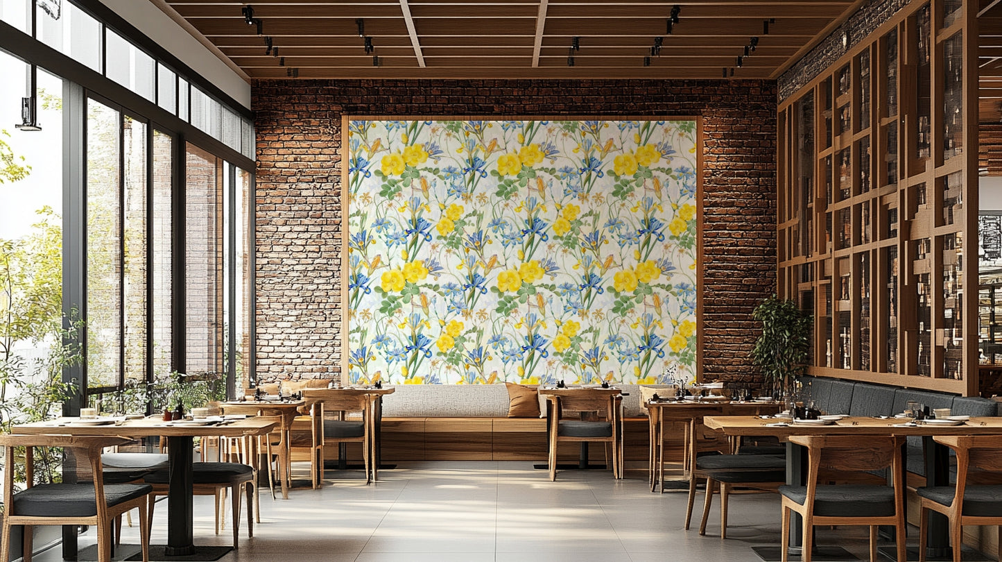 Refreshing Iris & Rose Garden wallpaper with nature-inspired beauty

