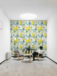 Timeless Iris & Rose Garden wallpaper for serene room decor

