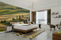Winding road and villa wall design

