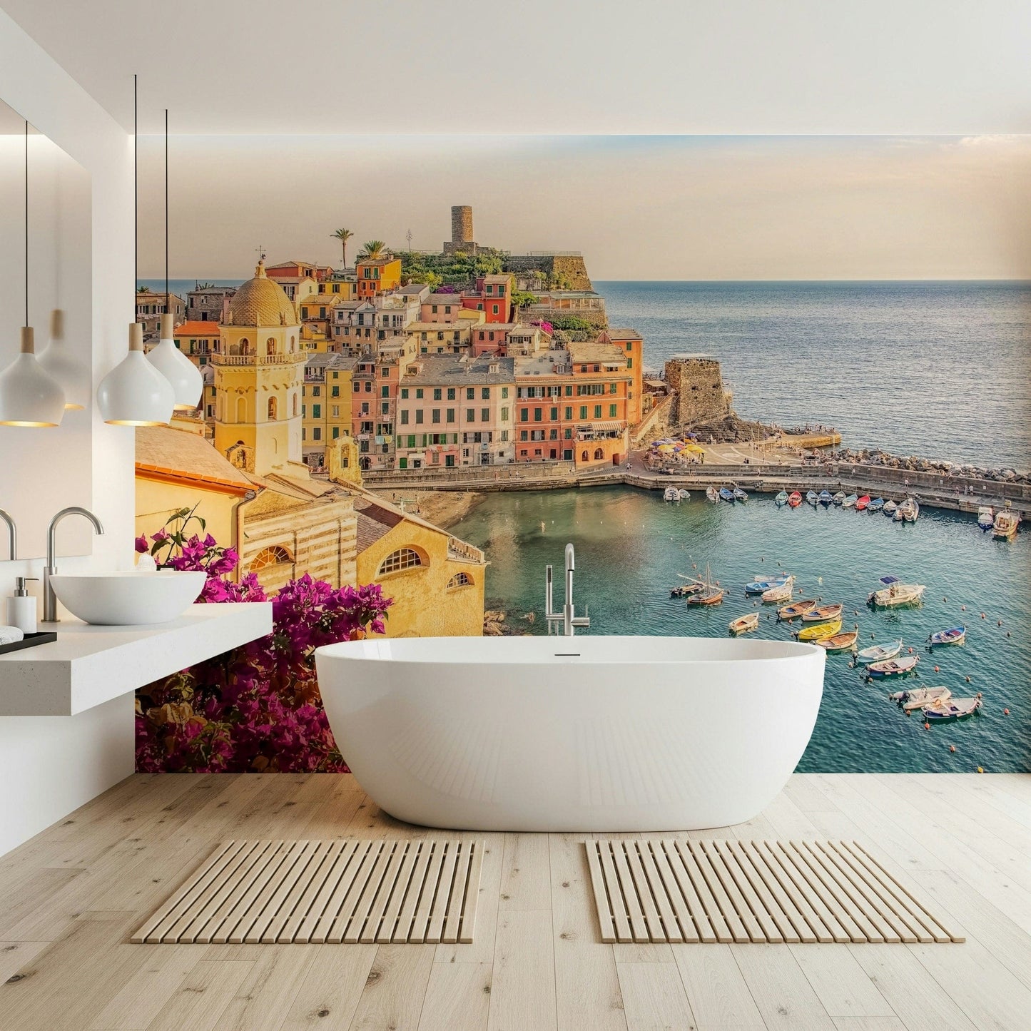 Scenic Italian coastal view, Italian Riviera View home decor