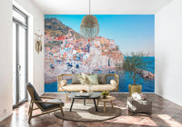 Italian Village wall mural showcasing historic seaside architecture beauty.
