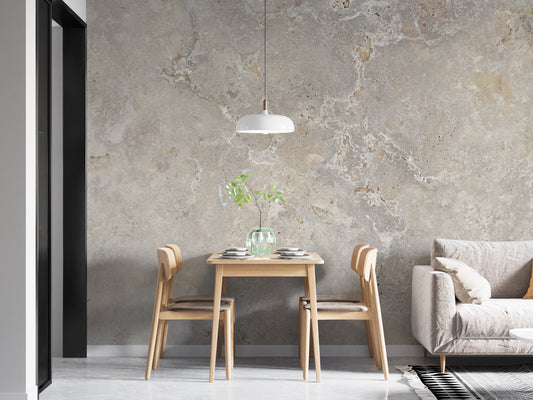 Chic ivory wallpaper with marble pattern