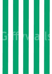 Vertical stripes wallpaper in jade green and cream tones

