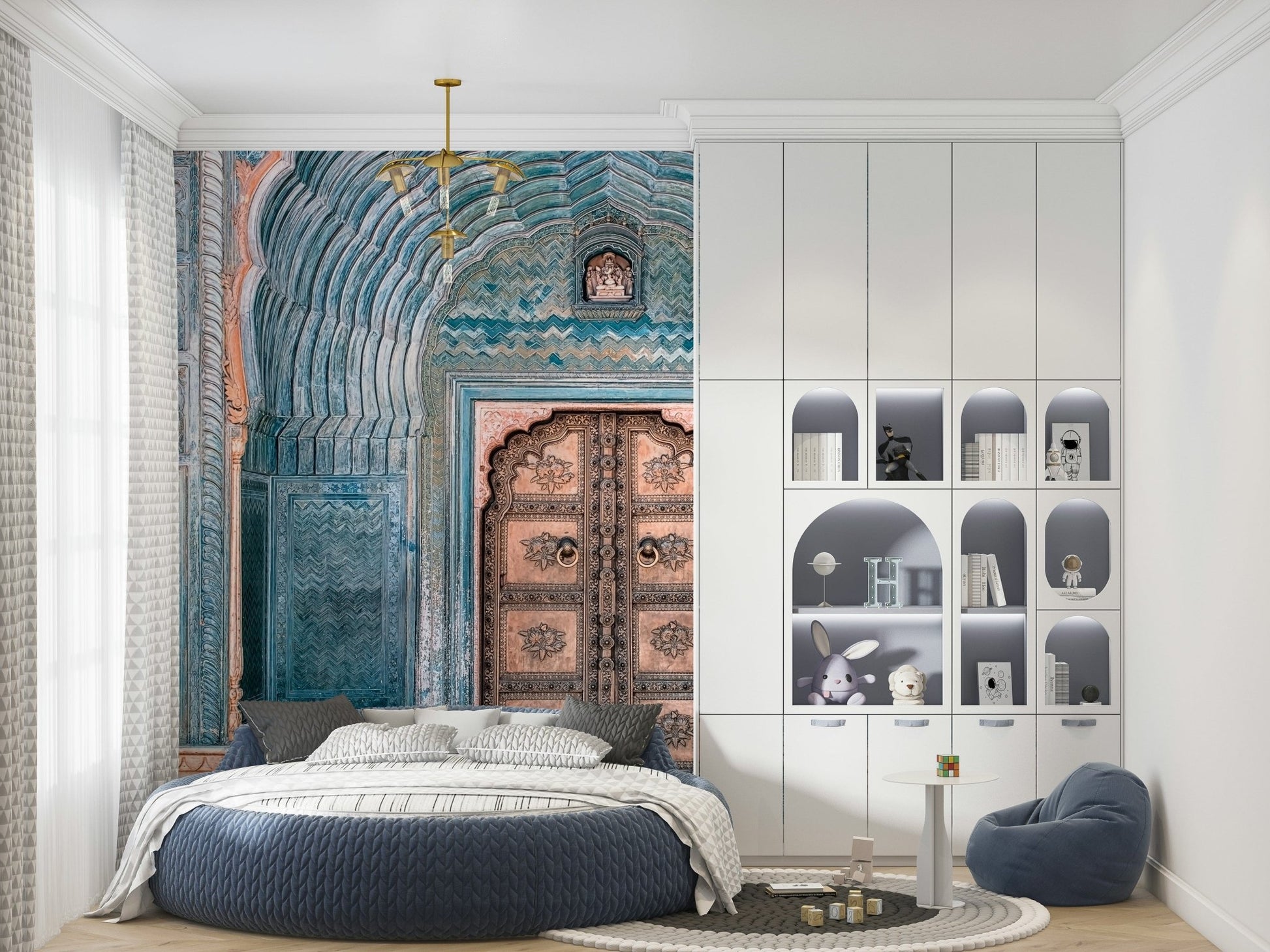 Palace Jaipur Archway wall mural Mughal-style door archway decorative artwork.