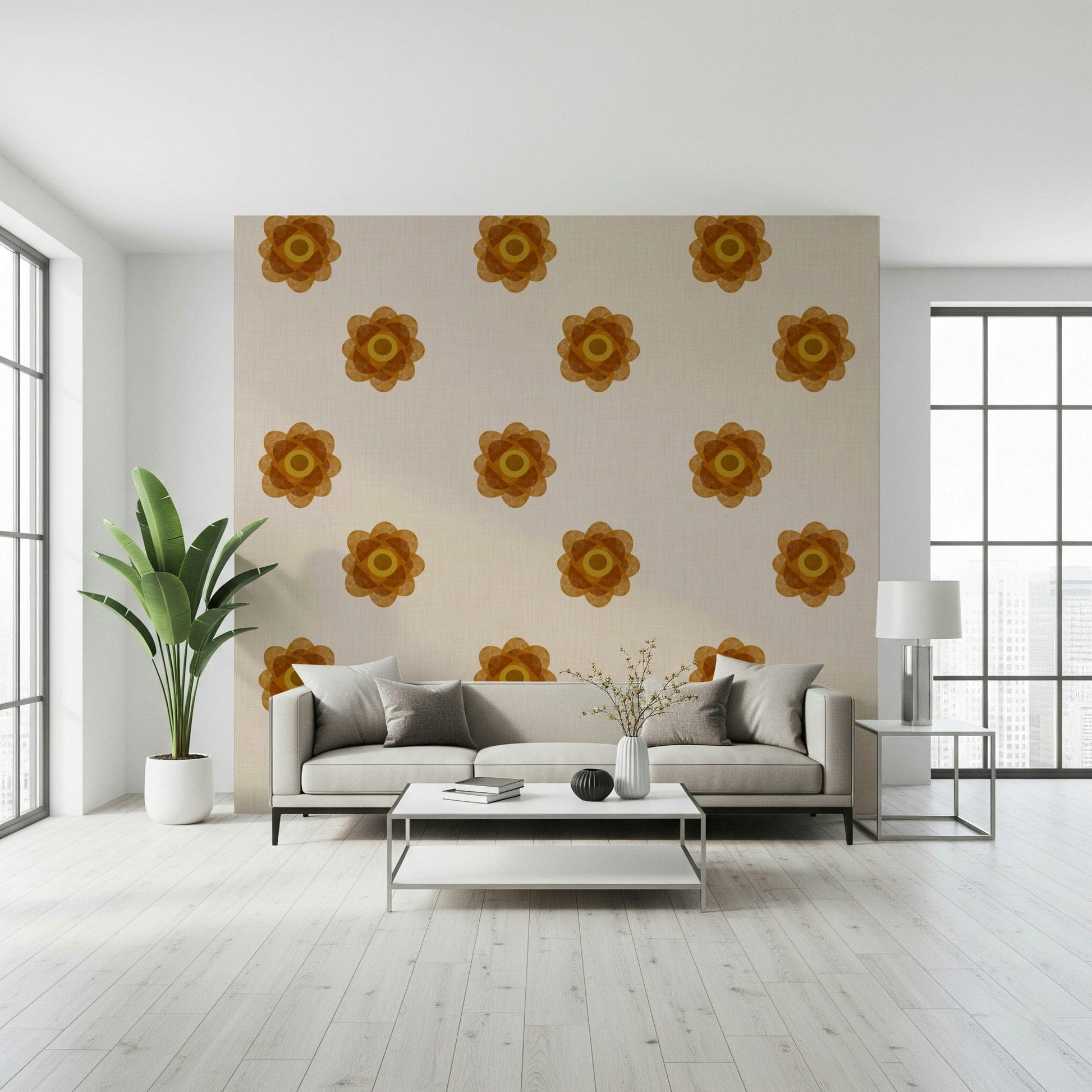 An artistic nature inspired mural for home decor.