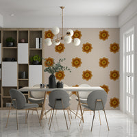 An artistic soft petal mural on elegant wallpaper.