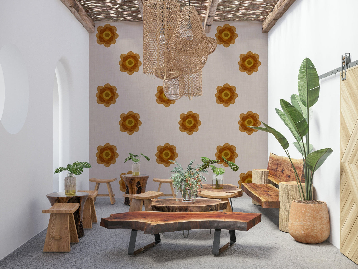 A serene linen texture wall mural for minimalist decor.