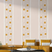 Modern Japandi wallpaper with clean frame lines

