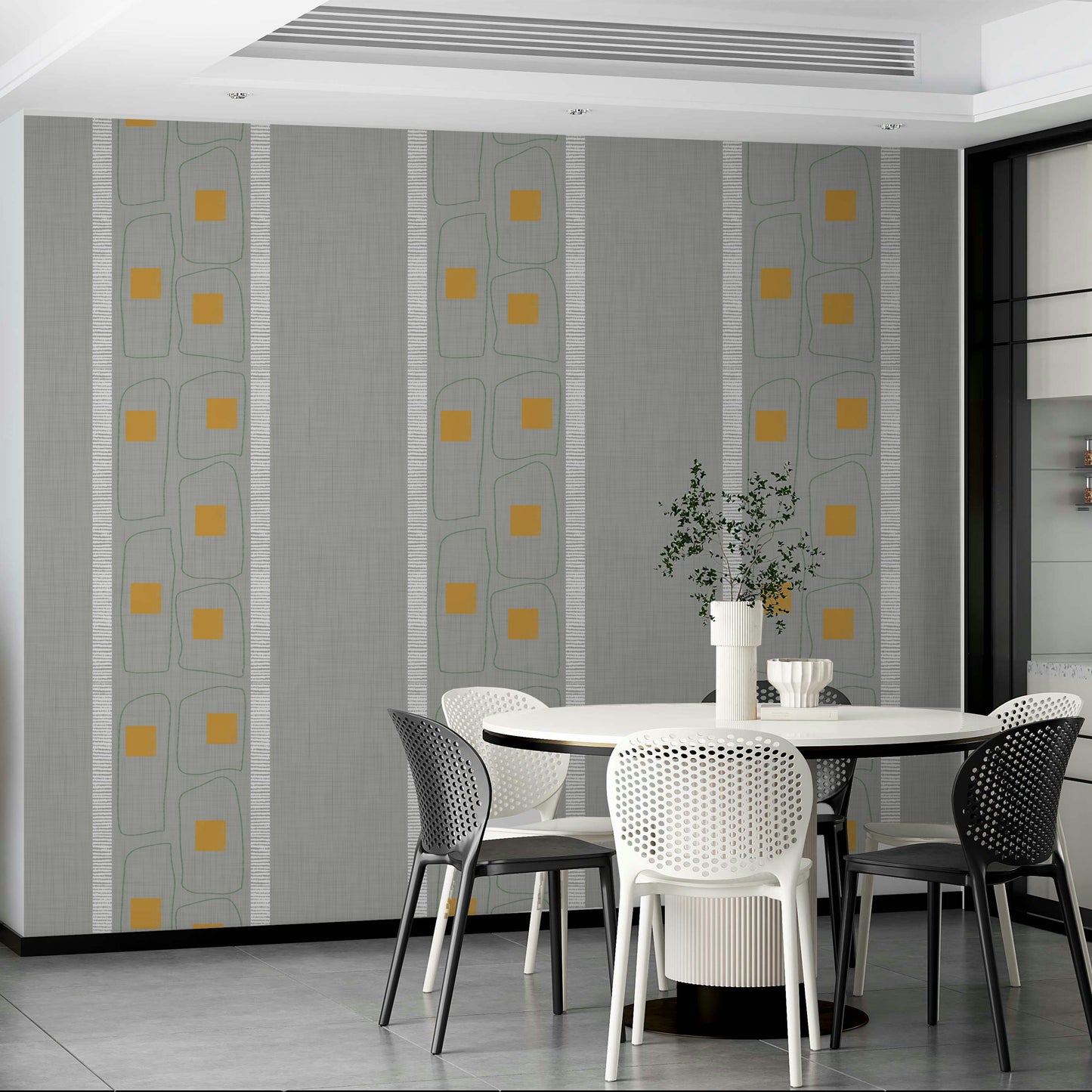 Simple soft frame lines in Japandi wallpaper

