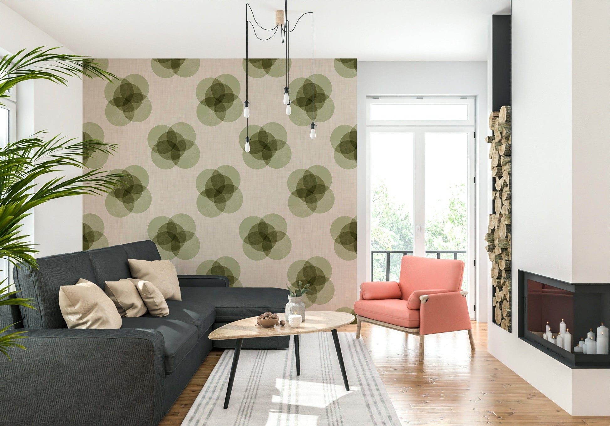 A serene linen texture wall mural for minimalist decor.

