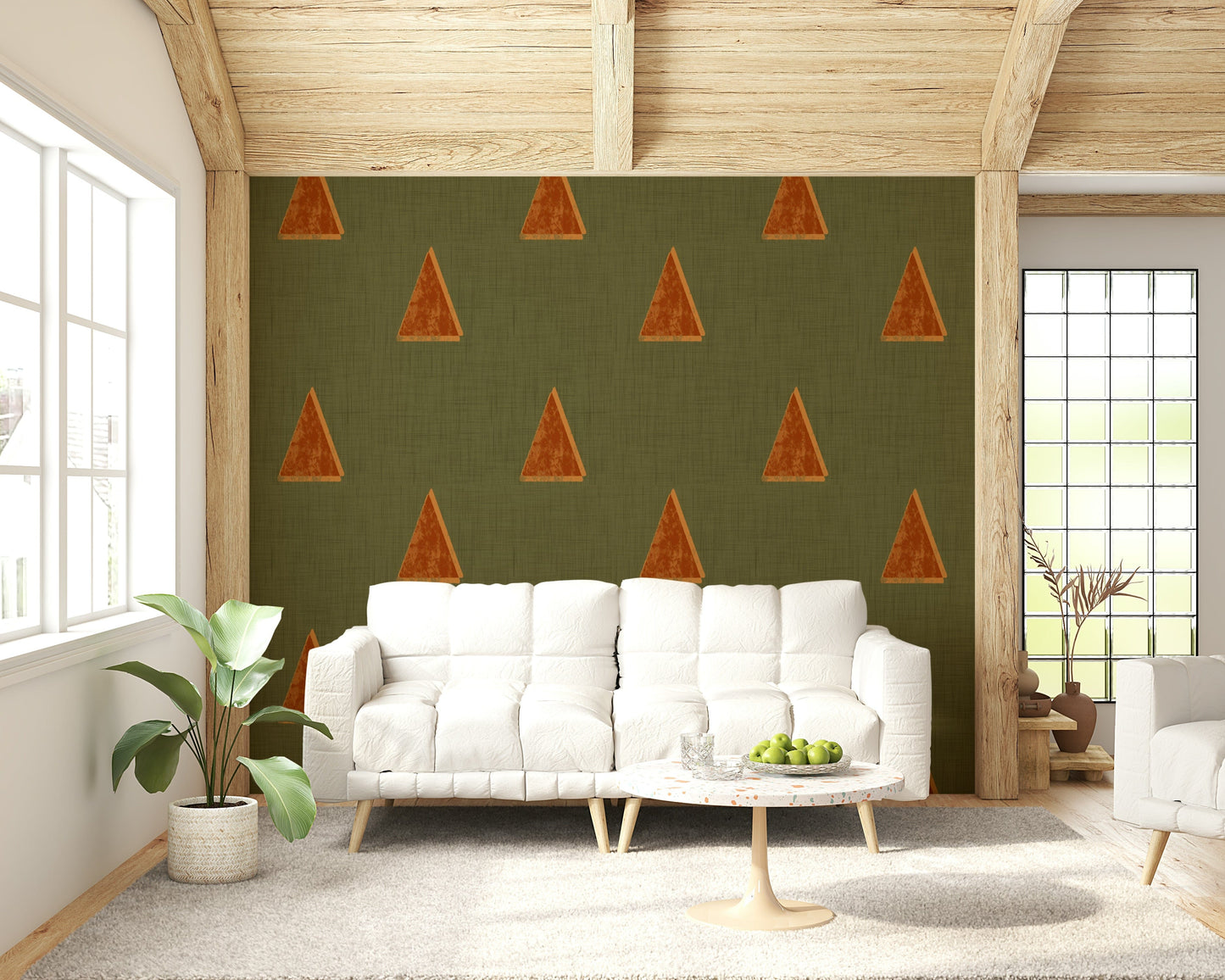 An artistic minimalist tree mural for home decor.


