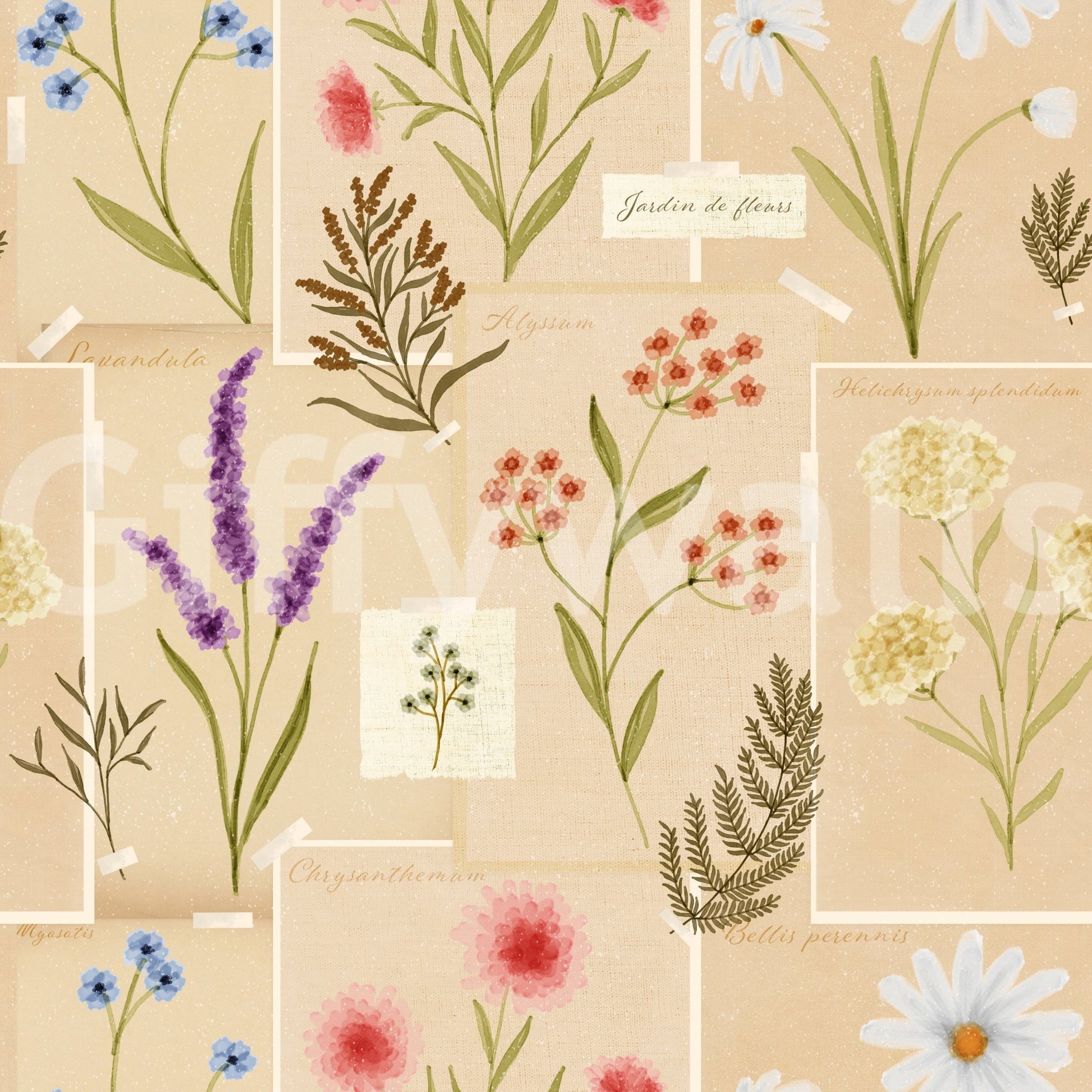 Jardin des Fleurs Collage Wallpaper⁠