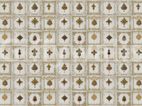Jeweled elegance wall mural with gold filigree frames and ornate jewel medallions
