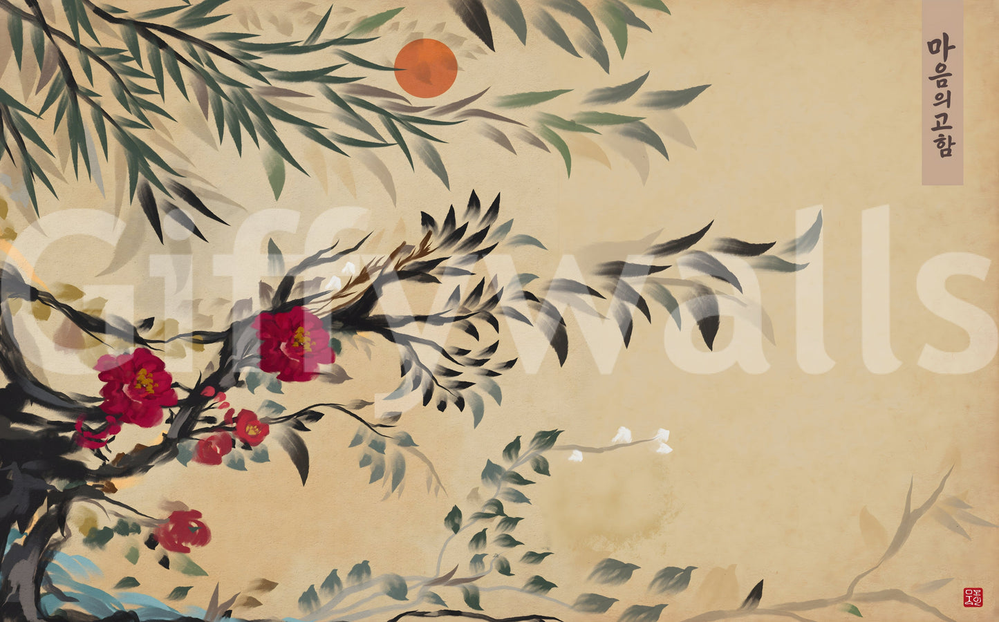 Joseon era style Tranquil mind  Wall Mural