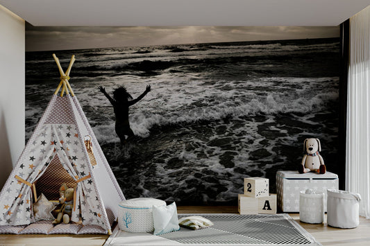 A beautiful wide-angle wall mural of a serene scene.

