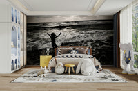 A graceful subtle pattern wall mural in bright, cheerful tones.

